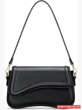 Small Hobo Shoulder Bag with Removable Strap, Faux Leather, 5 Pockets